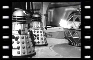 Image of Daleks and Mechanoids fighting