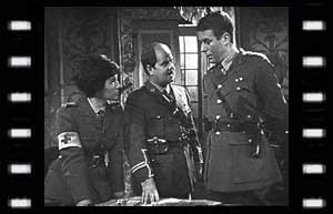 Image of Lady Jennifer (Jane Sherwin), Captain Ransom (Hubert Rees), & Lieutenant Carstairs (David Savile) 